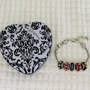 Brighton Heart and Crystal Slide Bracelet with Beads